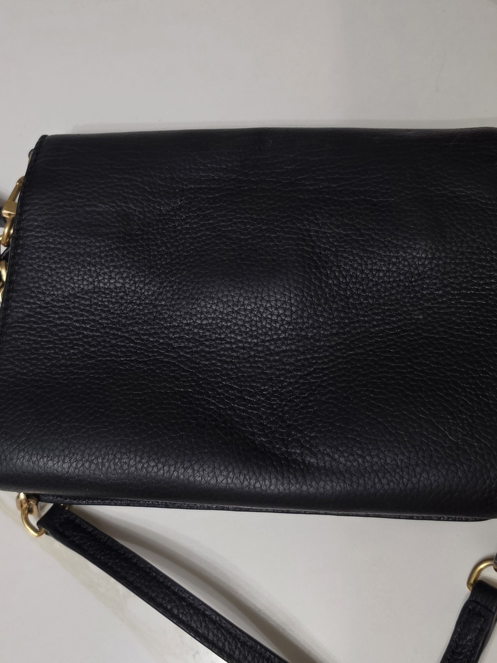 Tory Burch Black Leather Crossbody with Gold Logo Chain - Picture 8 of 11
